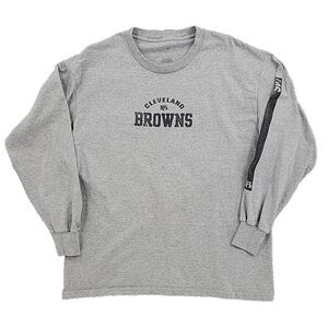 Cleveland Browns Mens T-Shirt Size Large Long Sleeve Heather Gray